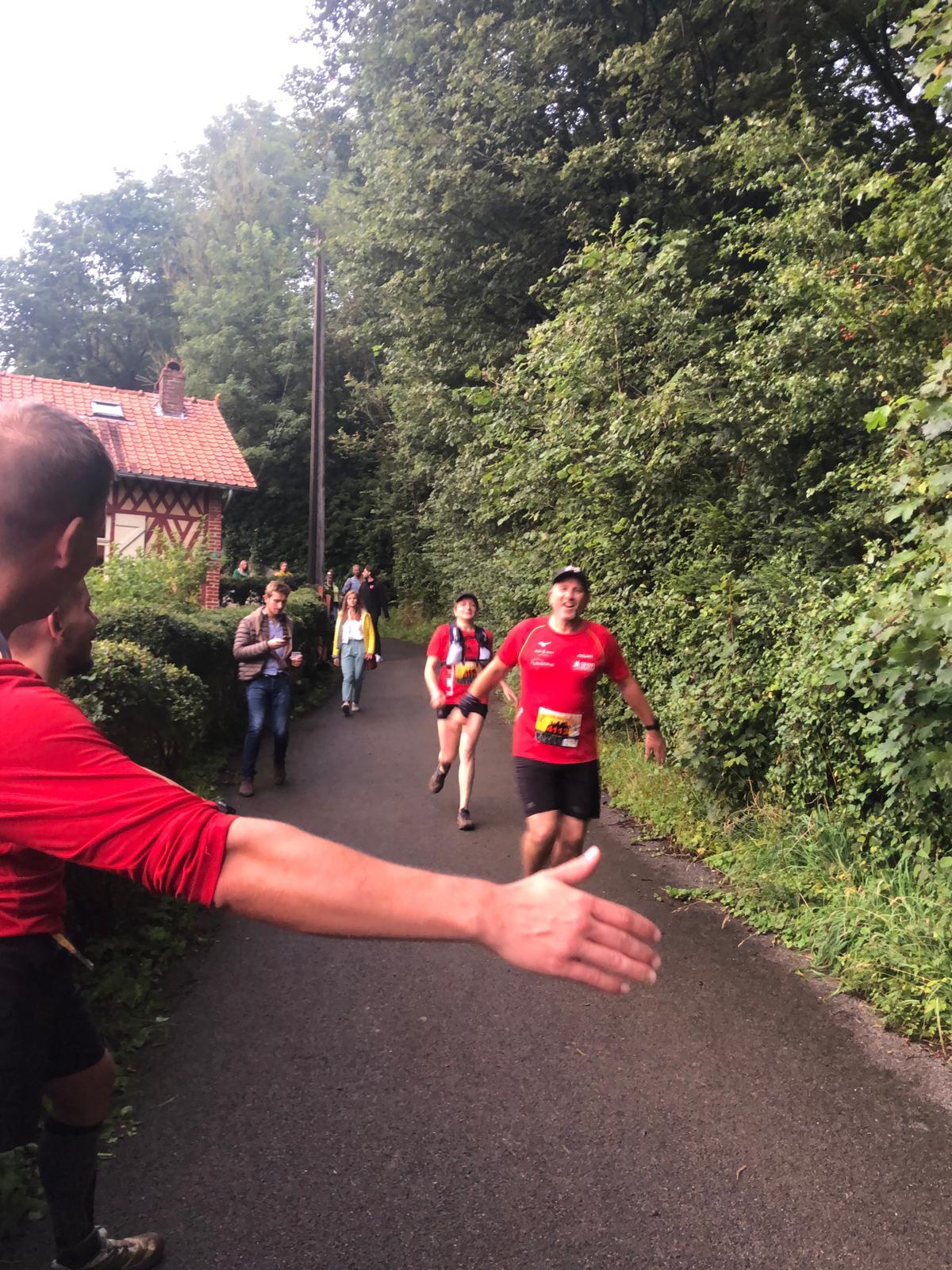Les encouragements avant l'arrivée