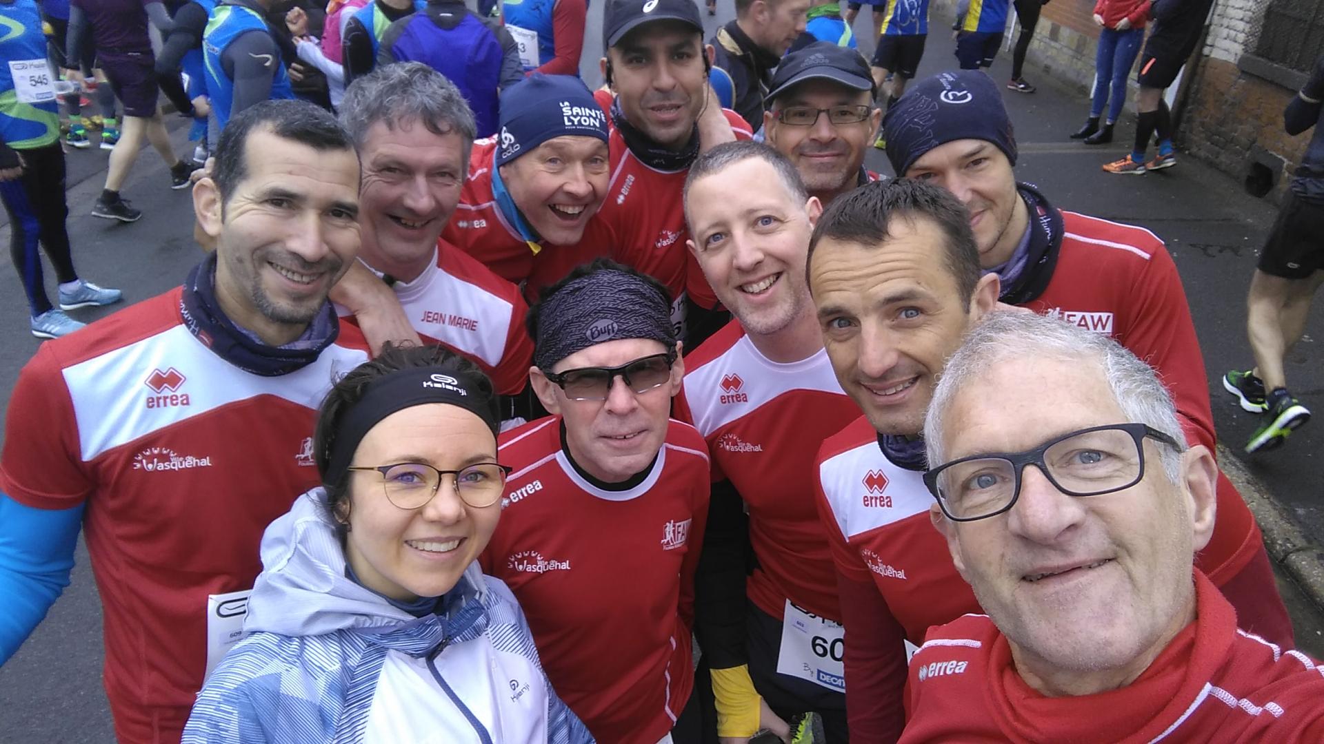 Sur la ligne de départ du semi-marathon