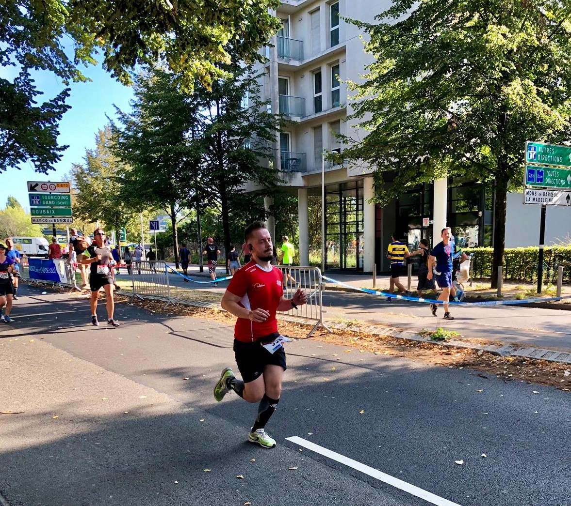 Pendant le semi-marathon