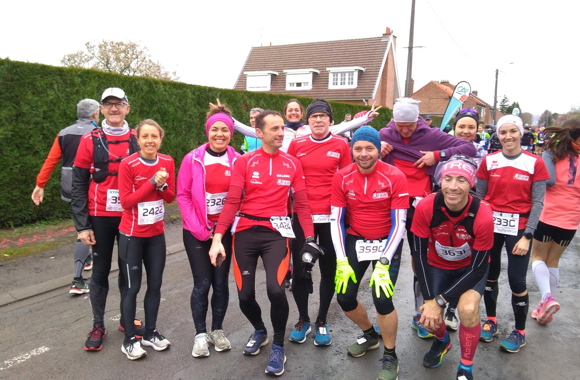 Regroupement avant le départ du semi-marathon
