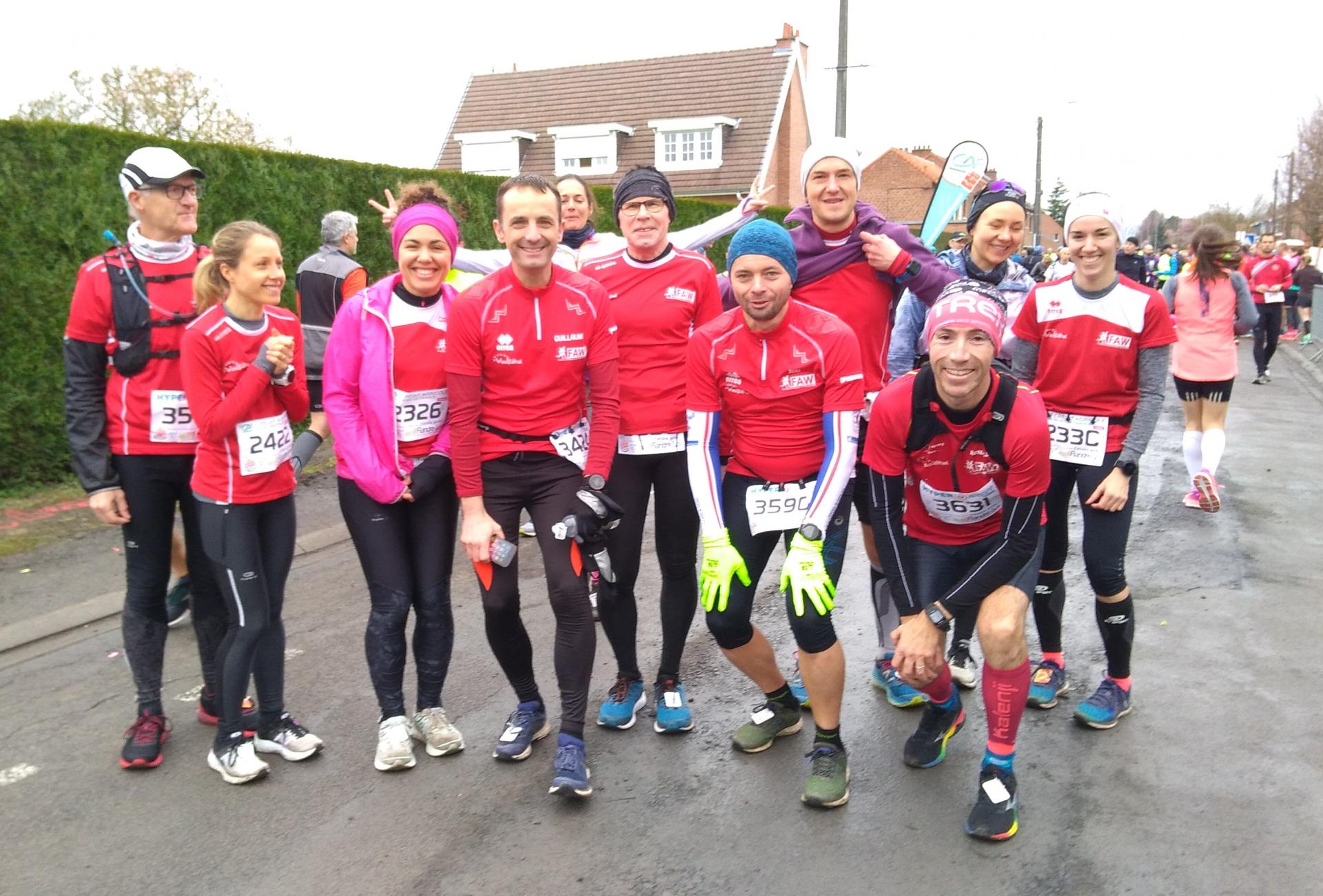 Regroupement avant le départ du semi-marathon